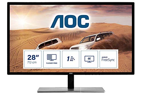 AOC Monitor U2879VF- 28" UHD, 60 Hz, 1ms, TN, FreeSync, 3840x2160, 300 cd/m, D-SUB, HDMI 1x2.0, Displayport 1x1.2