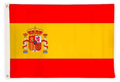 Banderas de aricona – bandera de españa resistente a la intemperie con 2 ojales de metal - bandera nacional española 90 x 150 cm