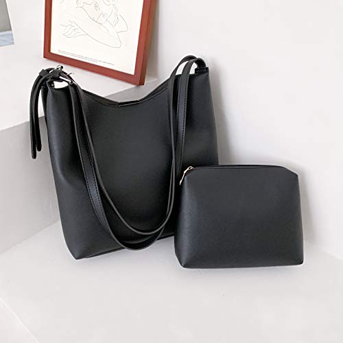 Bolso De Cubo Bolso De Gran Capacidad Femenino Bolso De Mensajero De Todo Fósforo Bolso De Moda Simple De Un Solo Hombro Largo 23cm ancho 27cm alto 19cm negro