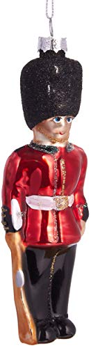 BRUBAKER Soldado de la Guardia de Granaderos de Inglaterra - Bola de Navidad de Vidrio Pintado a Mano - Boca Soplada Figuras de Decoración - 14 cm