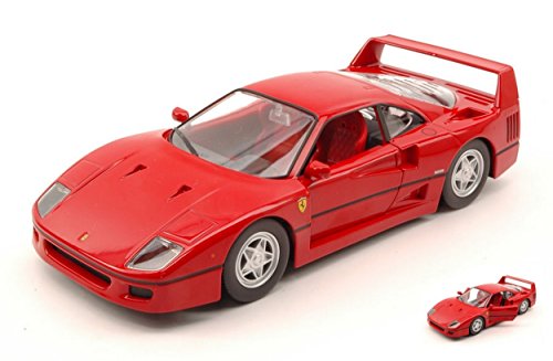 Burago BU26016R Ferrari F40 1987 Red 1:24 MODELLINO Die Cast Model Compatible con