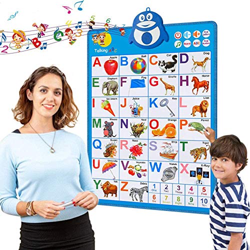 Cakunmik Audio Flip Chart Electronic Interactive Alphabet Flip Chart Talking ABC y 123 y el Cartel de la música Mejor Juguete Educativo para niños pequeños
