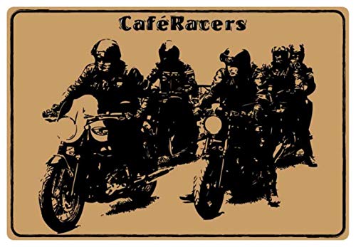 Cartel de Chapa genérica 30 x 20 cm Cafe Racers Moto Biker Taller Garaje Metal Cartel