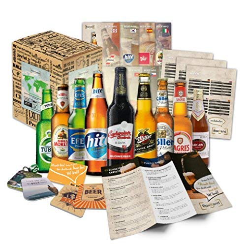 "CERVEZAS DEL MUNDO" Selección de las 9 cervezas más exclusivas del mundo. Paquete de degustación. Excelente idea de regalo para hombres jóvenes y adultos