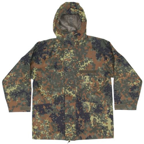 Chaqueta original del ejército alemán, GORE-Tex, totalmente impermeable, chaqueta de camuflaje Parka Flecktarn grado 1 Flecktarn Large