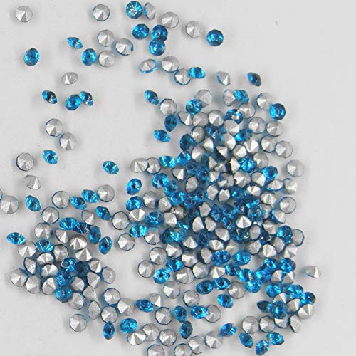 Chromatismes 215 22 - 60 brillantes antiguos (años 60), fondo cónico 2,2 mm, color azul turquesa