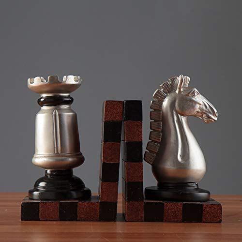 CKH Libro de ajedrez Europeo Adornos de pie Oficina en el hogar Muebles for estanterías Libro por Sala Estudio Decoraciones de gabinetes de Vino