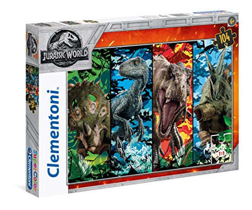 Clementoni 27099 Jurassic World-Juego de Mesa (104 Piezas), Multicolor