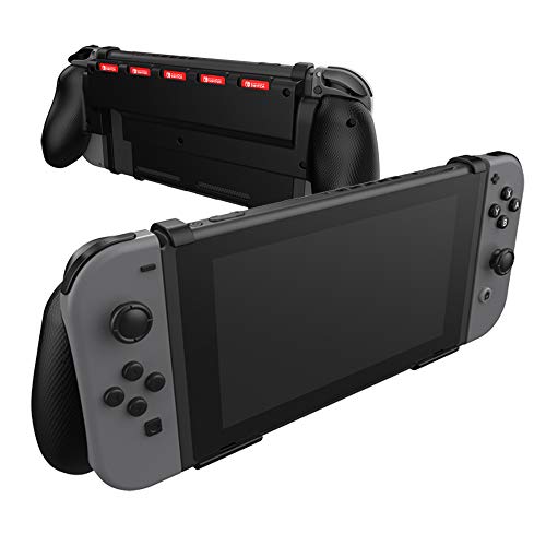 Comfort Grip Case for Nintendo Switch With Game Storage - Protective Cover for use on the Nintendo Switch Console in Handheld GamePad Mode with built in Game Storage - BLACK