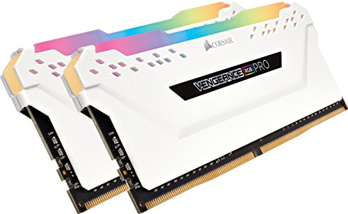 Corsair Vengeance RGB Pro - Kit de Memoria Entusiasta 16 GB (2 x 8 GB), DDR4, 3600 MHz, C18, XMP 2.0, Iluminación LED RGB, Blanco