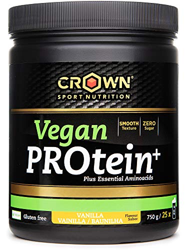 Crown Sport Nutrition Vegan PROtein+ (750g) es pura proteína de guisante micronizada (Vainilla 750 gr)