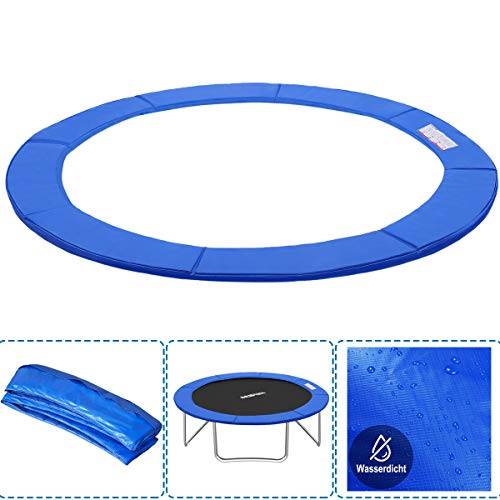 Cubierta para borde de cama elástica de PVC para trampolín, resistente a los rayos UV, 30 cm de ancho, color azul y multicolor, Para camas elásticas de 244-250 cm de diámetro, color azul.