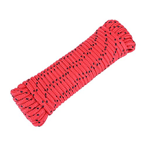 delaman 20 m 8 mm cuerda de escalada de cuchillp einsetzbares fibra de polipropileno para Seguridad Outdoor Sport, potencia máxima de entrada: 2000 kg, rojo