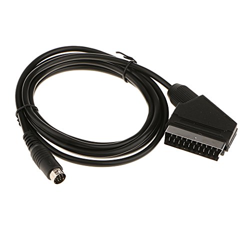 Dolity 1.8M RGB Scart Cables Sincerizan Señal de Video para Sega Genesis 2 Mega Drive MD 2-Negro