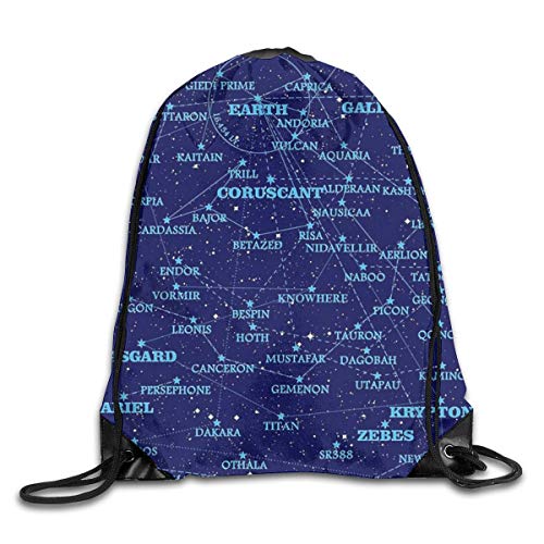 Drempad Bolsos De Gimnasio,Mochilas, Drawstring Bags Scifi Star Map Drawstring Backpack Bag Men & Women Sport Gym Sack Cinch Bag