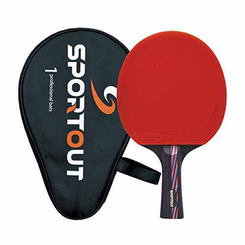 Easyroom Seriver-He - Raqueta de tenis de mesa de goma, con funda, 9 capas de madera y 8 capas de carbono