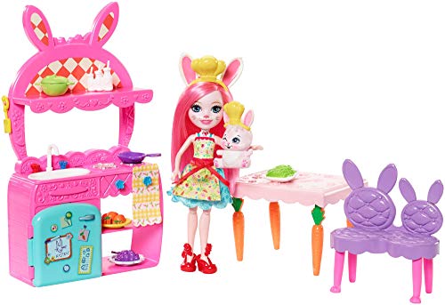 Enchantimals Bunny en cocina divertida, muñeca con mascota y accesorios (Mattel FRH47) , color/modelo surtido