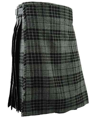 Falda Escocesa Vestido Tierras Altas Tradicional Hombres Kilt - Gris, W36