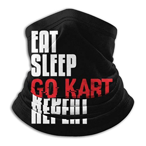 fenrris65 Eat Sleep Go Kart Repeat Fun Kart Racing - Máscara facial para el cuello, polaina multifuncional, pasamontañas para el polvo al aire libre
