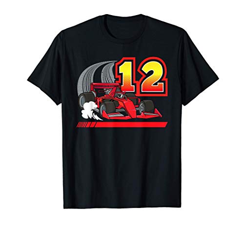 Fórmula Race Car 12 Años 12 Cumpleaños Racing Boy Camiseta