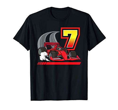 Formula Race Car 7 Años 7º Cumpleaños Racing Boy Camiseta