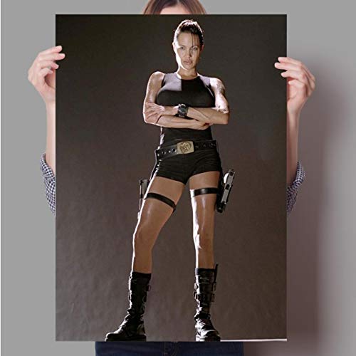 Fymm丶shop Película Clásica De Acción Y Aventura Lara Croft Tomb Raider Family Lienzo Material Lienzo Art Deco Póster Angelina Jolie Protagonizada 50X60Cm (N: 2213)