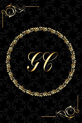 GC: Golden Monogrammed Letters, Executive Personalized Journal With Two Letters Initials, Designer Professional Cover, Perfect Unique Gift