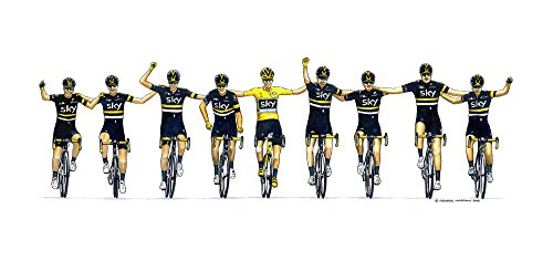 George Morgan Illustration Chris Froome - Team Sky - Tarjeta de felicitación de Tour de Francia 2016, DL tamaño