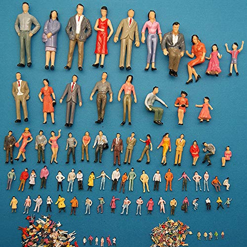 Gobesty 100 figuras pintadas para modelismo de posición de personas H0 1:87
