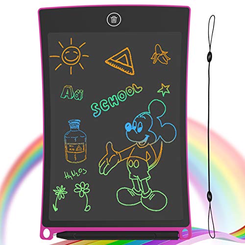 GUYUCOM Tableta de Escritura LCD, Tablero de Dibujo electrónico de 8.5 Pulgadas - Tablero de Graffiti de con Bloqueo de Pantalla borrable para Pinturas niños y Juguete Educativo (Rosa)