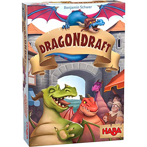 HABA Dragondraft, 305886, Juego de Cartas para niños a Partir de 8 años, para 2-4 Jugadores, promueve el Pensamiento lógico y la concentración