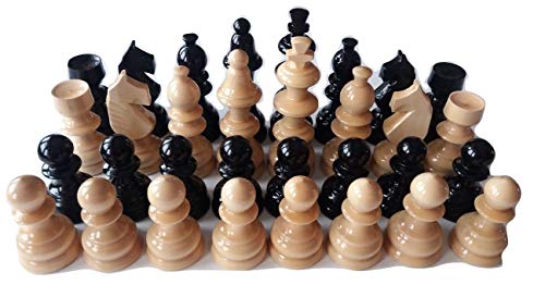Hecho a mano Nuevo Juego de ajedrez de Madera Avellana Artesanal Especial Hermoso, Negro Pieza de ajedrez de Madera, Rey es 11 cm