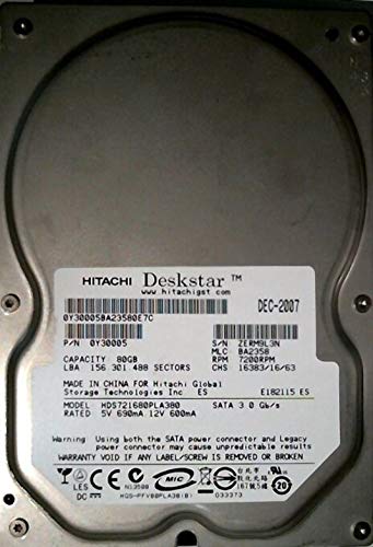 Hitachi HDS721680PLA380 Deskstar - Disco duro interno (80 GB, SATA)