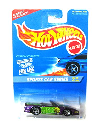 Hot Wheels 1995-405 Custom Corvette 2 of 4 Blue Card 1:64 Scale by Mattel