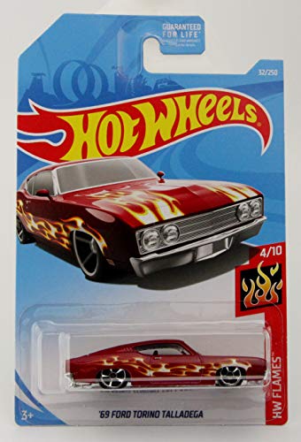 Hot Wheels HW Flames '69 Ford Torino Talladega 4/10 (Red) 32/250 - Guaranteed for Life