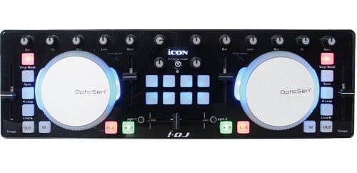iCON i-DJ - Controlador MIDI/DJ con platos táctiles (mini USB), color negro