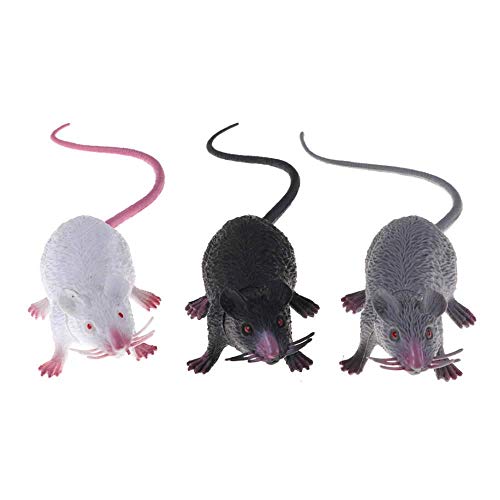 ISKYBOB 3 Piezas Ratas Realistas de Plástico, Ratón Falso