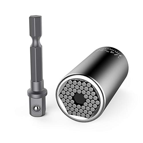 Kusonkey Llave de Tubo Universal, multifucional llave de vaso de acero al cromo vanadio para tuercas 7-19mm, multiusos y robusto kits de herramientas de reparación profesional para Taladro eléctrico