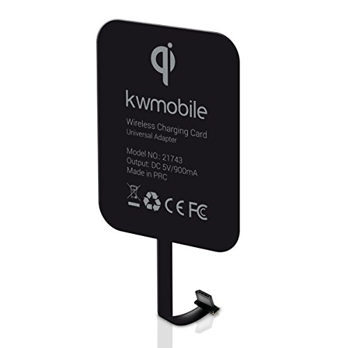 kwmobile Receptor de Carga inalámbrico Qi Micro USB Universal para móvil - Cargador inalámbrico para Puerto Micro USB de 5V para Smartphones