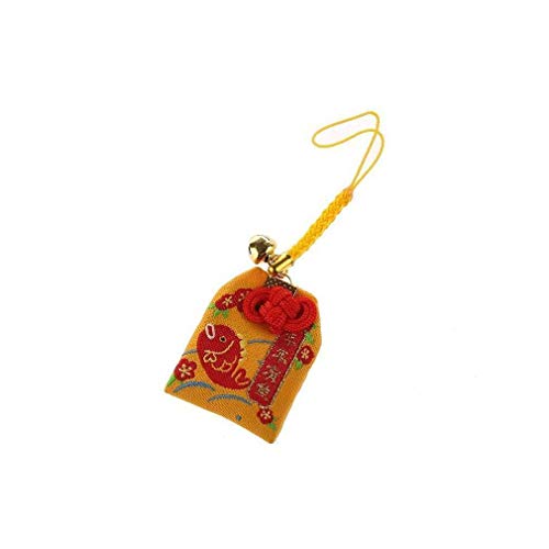 lachineuse Amuleto japonés, Jaune et Rouge Dominant, 8x4x0.5cm