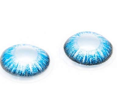 Lentillas de colores azul – sin graduación – SKY blue – para ojos claros & oscuros – estuche de lentillas gratis – dos lentillas azul mar
