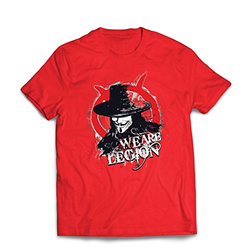 lepni.me Camisetas Hombre Somos la Legión Vendetta The Anonymous (X-Large Rojo Multicolor)