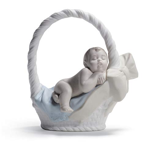 LLADRÓ Figura Niño Recién Nacido. Figura Bebé de Porcelana.