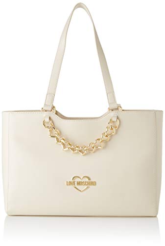 Love Moschino Jc4256pp0a, Bolso tipo tote para Mujer, Marfil (Ivory), 9x25x37 Centimeters (W x H x L)