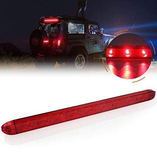 Luz de freno adicional,9 LED luz de freno trasero tercera auto high mount luz de freno roja 24V impermeable para camión coche caravana camioneta barco RV