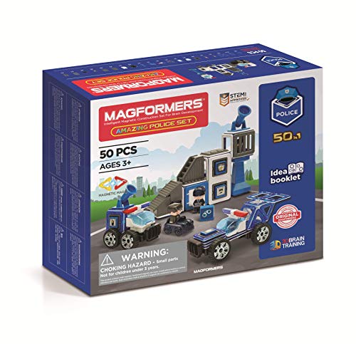 Magformers GmbH Magformers Amazing Police - Juego de Mesa (50 Piezas), Multicolor