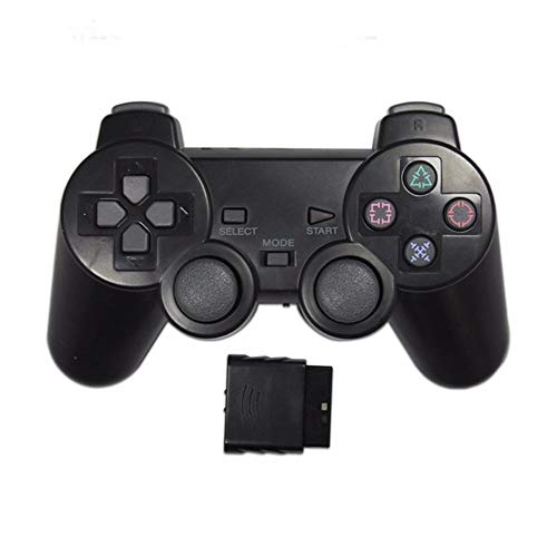 Mando inalámbrico Bluetooth PS2 mando inalámbrico Bluetooth para Play Station 2 consola de Joystick Dualshock 2 transparente r30 (color: negro65)