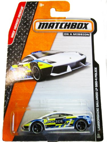 Matchbox Caja de cerillas en una misión – MBX Heroic Rescue – 81/120 – Lamborghini Gallardo LP 560 – 4 Policía