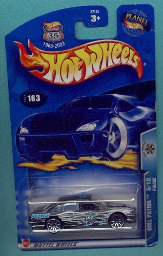 Mattel Hot Wheels 2003 1:64 Scale Black & White Roll Patrol Police Car Die Cast 5/10 #163 by Hot Wheels