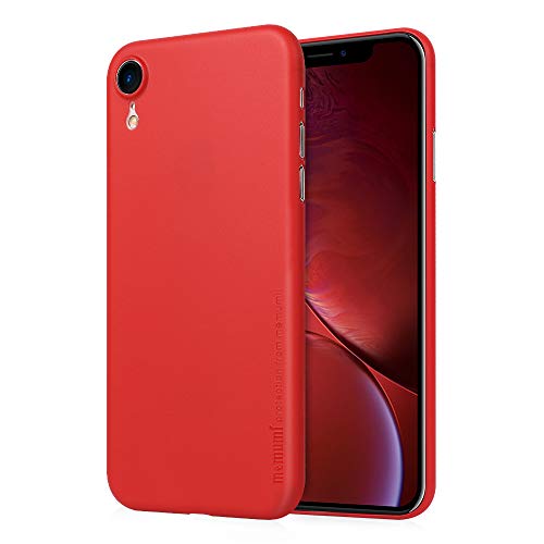 memumi Compatible con iPhone XR Fundas, Ultra Slim 0.3 mm Anti-Rasguño y Resistente Huellas Funda para iPhone XR 6.1" 2018 Thin Case [Slim Series] Rojo Transparente